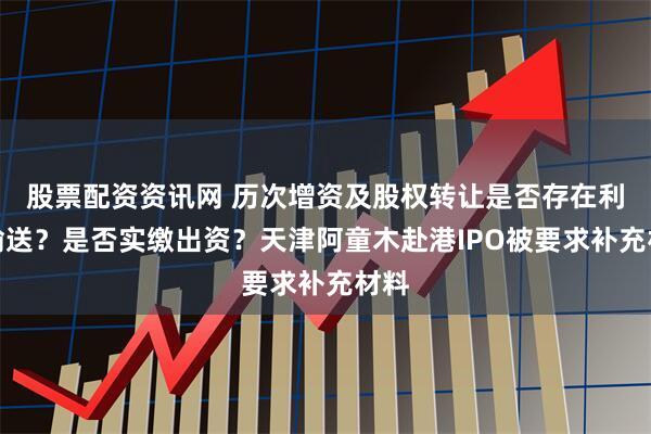 股票配资资讯网 历次增资及股权转让是否存在利益输送？是否实缴出资？天津阿童木赴港IPO被要求补充材料
